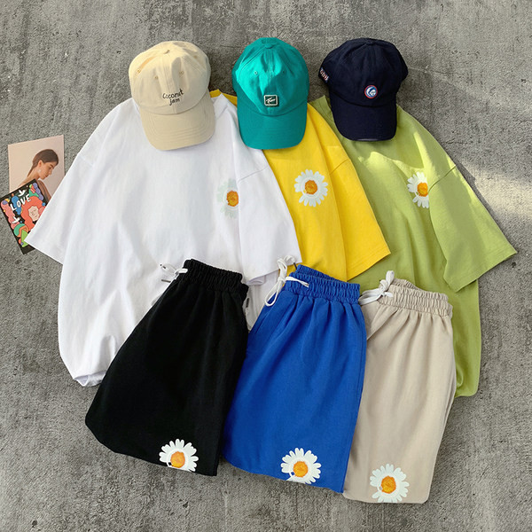 Летен сет за мъже с апликация маргаритка