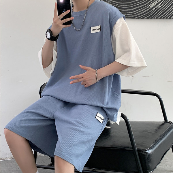 Ανδρικό αθλητικό καθημερινό σετ - μπλουζάκι και σορτς