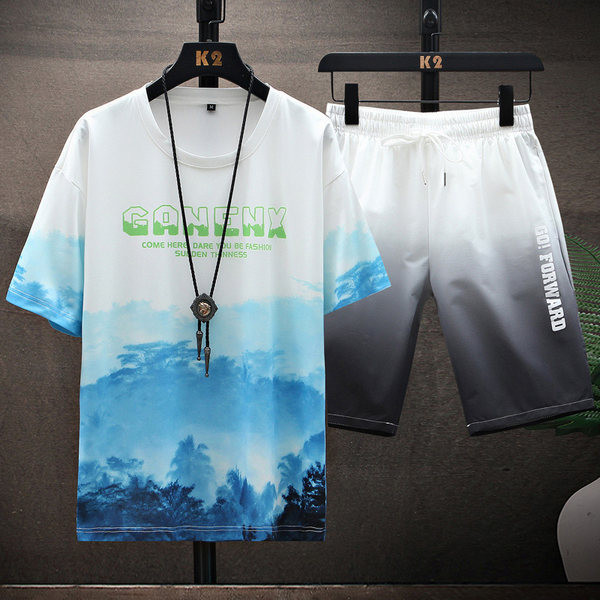 Casual ανδρικό σετ από δύο μέρη Μπλουζάκι και σορτς σε διάφορα χρώματα