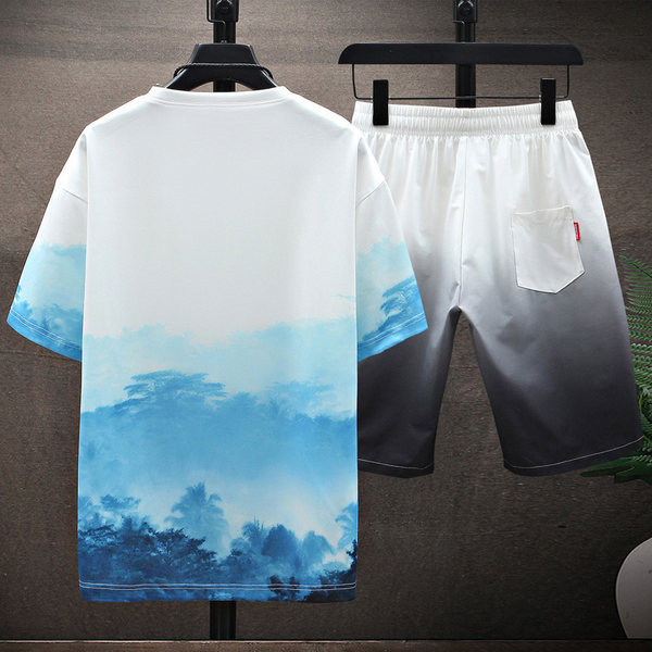 Casual ανδρικό σετ από δύο μέρη Μπλουζάκι και σορτς σε διάφορα χρώματα