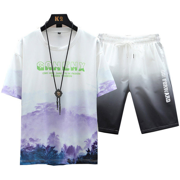 Casual ανδρικό σετ από δύο μέρη Μπλουζάκι και σορτς σε διάφορα χρώματα