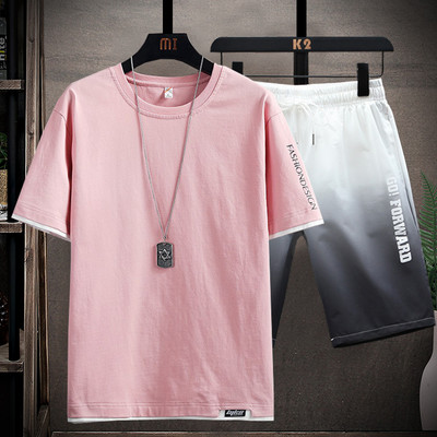 Ανδρικά αθλητικά σετ από μπλουζάκι με κοντά μανίκια και σορτς