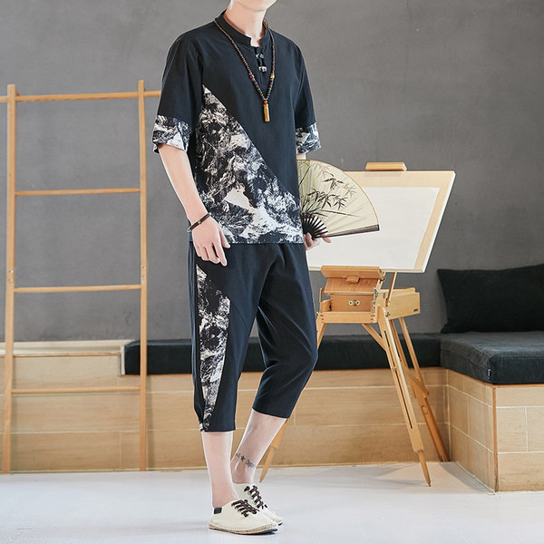 Muški komplet iz dva dijela - majica i hlače 7/8