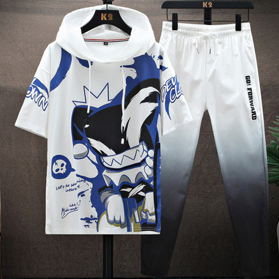 Novi model muškog kompleta majica s kapuljačom i hlačama