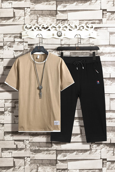 Dnevni muški komplet majica kratkih rukava i 3/4 hlače