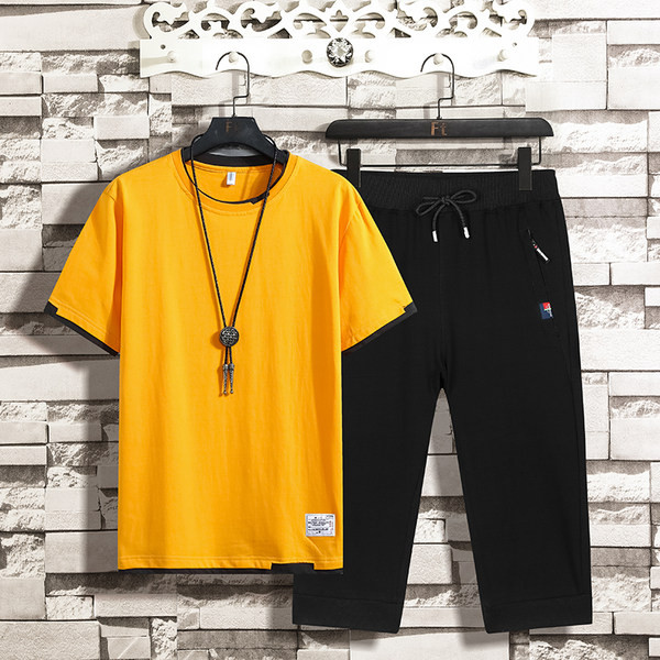 Dnevni muški komplet majica kratkih rukava i 3/4 hlače