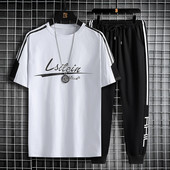 Meeste spordikomplekt kaheosalisest ümara kaelusega T-särgist ja pükstest