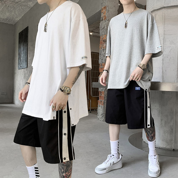 Ανδρικά αθλητικά-casual σετ μπλουζών και σορτς με κουμπιά