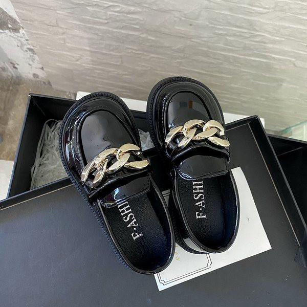 Bērnu ikdienas lakādas apavi ar plakanu zoli meitenēm