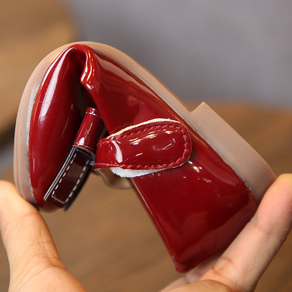 Παιδικά έκο  δερμάτινα παπούτσια με κορδέλα και επίπεδη σόλα