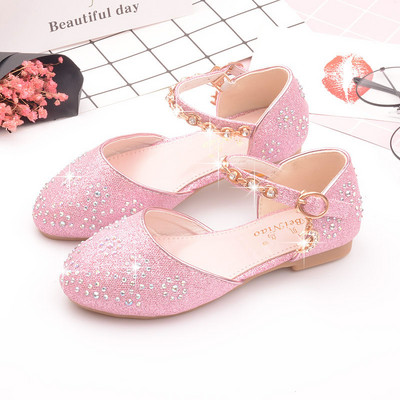 Laste läikivad pandla ja ripatsiga kingad