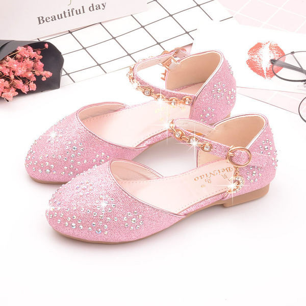 Laste läikivad pandla ja ripatsiga kingad