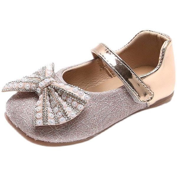 Ležerne dječje cipele za djevojčice sa sjajnim česticama i trakom