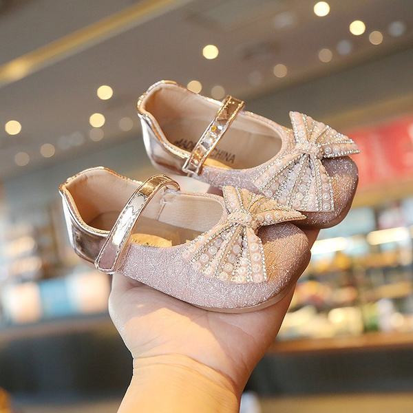 Ležerne dječje cipele za djevojčice sa sjajnim česticama i trakom
