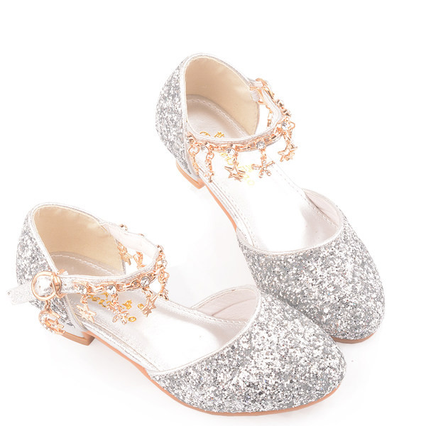 Παιδικά μοντέρνα παπούτσια με μενταγιόν και γυαλιστερά σωματίδια