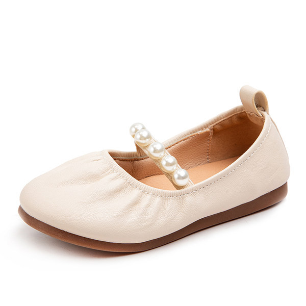 Model rotunjit de pantofi casual din piele ecologica cu perle