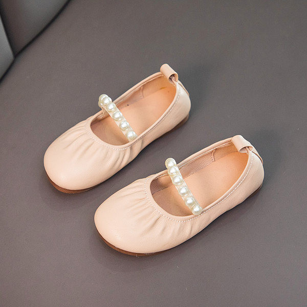 Model rotunjit de pantofi casual din piele ecologica cu perle