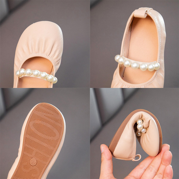 Model rotunjit de pantofi casual din piele ecologica cu perle