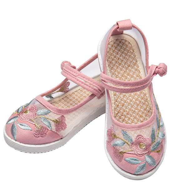Νέο μοντέλο παιδικά παπούτσια με κεντήματα και επίπεδη σόλα για κορίτσια