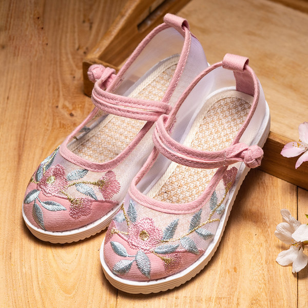 Νέο μοντέλο παιδικά παπούτσια με κεντήματα και επίπεδη σόλα για κορίτσια