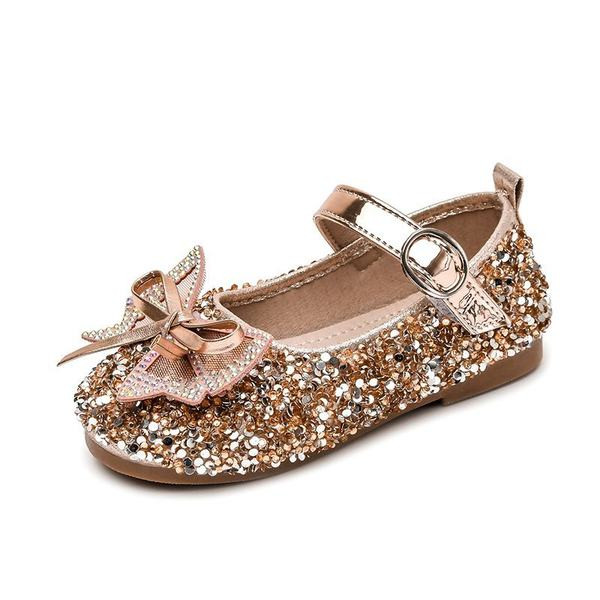 Μοντέρνα παπούτσια για κορίτσια με μπροκάρ και κορδέλα