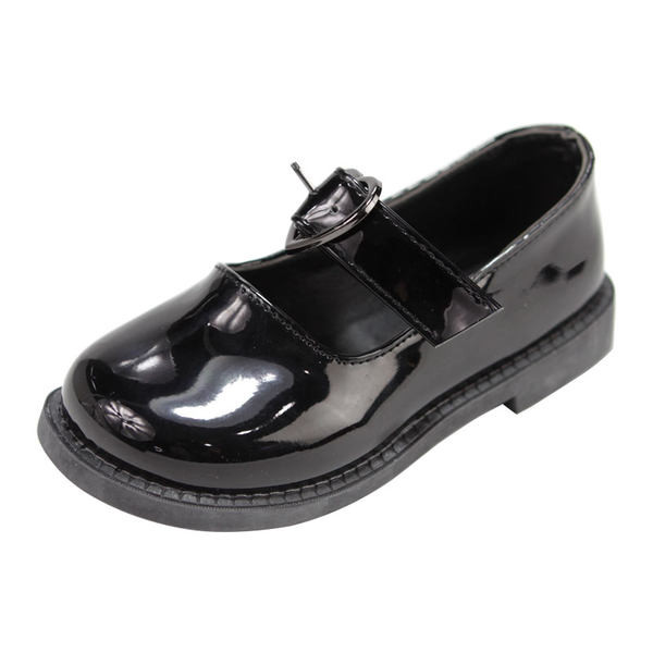 Παιδικά έκο δερμάτινα παπούτσια με επίπεδη σόλα και αγκράφα