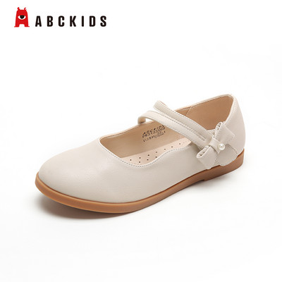 Öko-nahast laste ümarad jalatsid tüdrukutele pärldekooriga