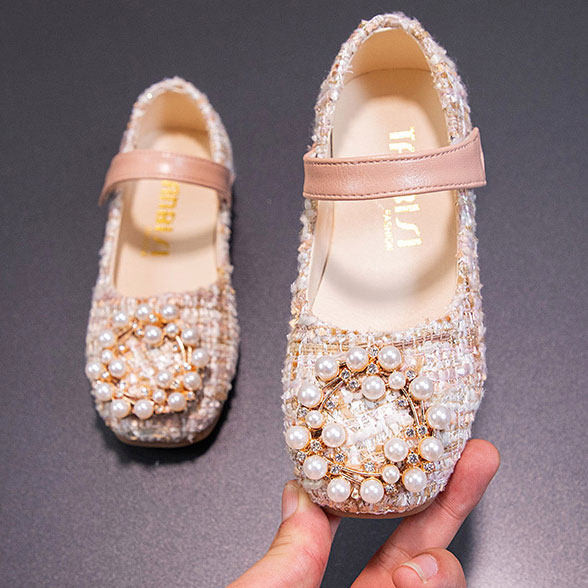 Καθημερινά παπούτσια με velcro στερέωση και πέρλες