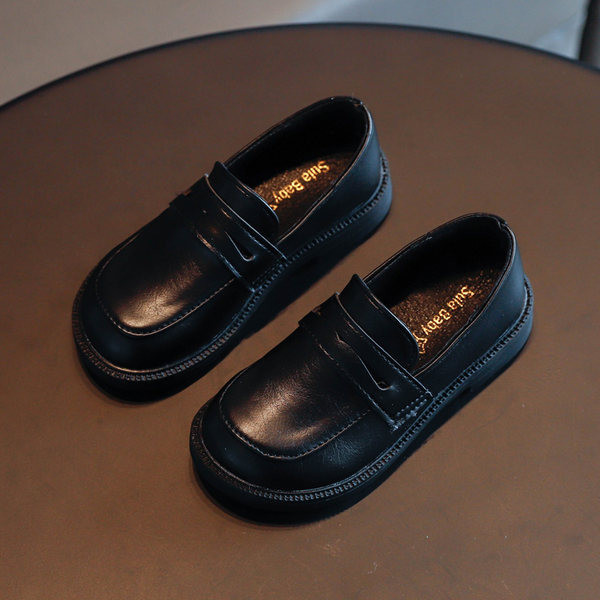 Παιδικά έκο δερμάτινα παπούτσια σε καφέ και μαύρο χρώμα