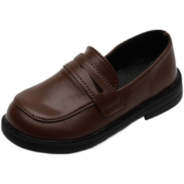 Παιδικά έκο δερμάτινα παπούτσια σε καφέ και μαύρο χρώμα