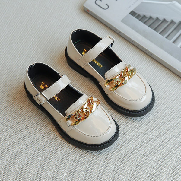 Jauns bērnu lakādas apavu modelis ar sprādzi meitenēm