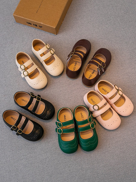 Παιδικά έκο δερμάτινα παπούτσια με αγκράφες για κορίτσια