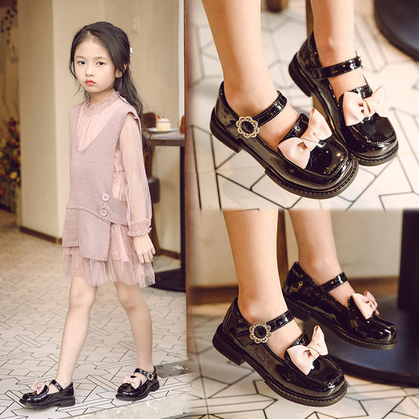 Νέο μοντέλο έκο δερμάτινα παπούτσια με αγκράφα και κορδέλα