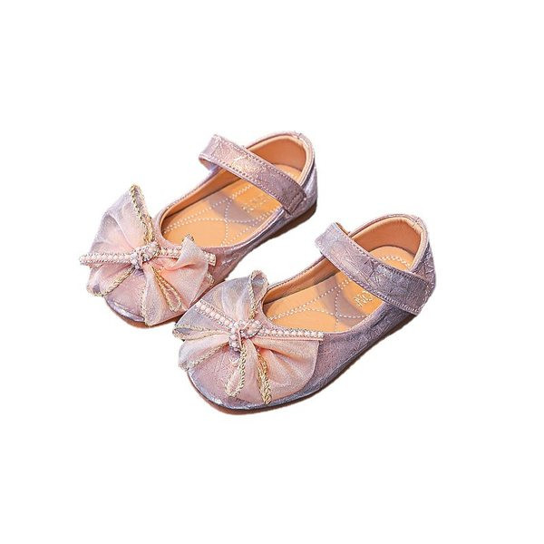 Ležerne dječje cipele s ravnim potplatom i ukrasom od vrpce