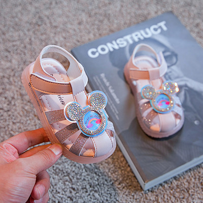 Kahes värvitoonis kivikestega laste vabaaja sandaalid