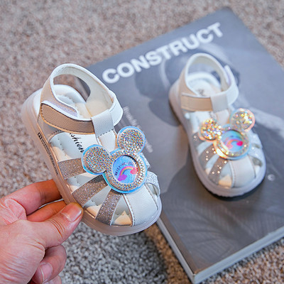 Kahes värvitoonis kivikestega laste vabaaja sandaalid