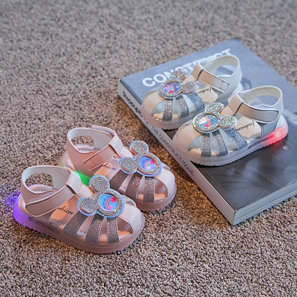 Kahes värvitoonis kivikestega laste vabaaja sandaalid