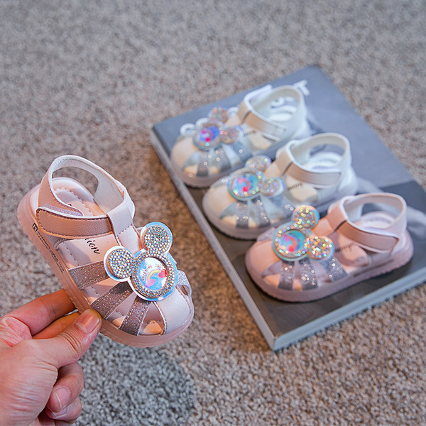 Kahes värvitoonis kivikestega laste vabaaja sandaalid