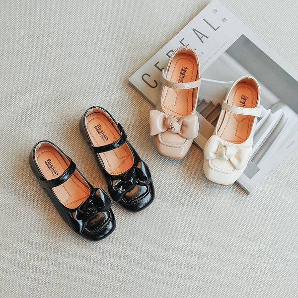 Παιδικά έκο δερμάτινα παπούτσια με  κορδέλα  για κορίτσια