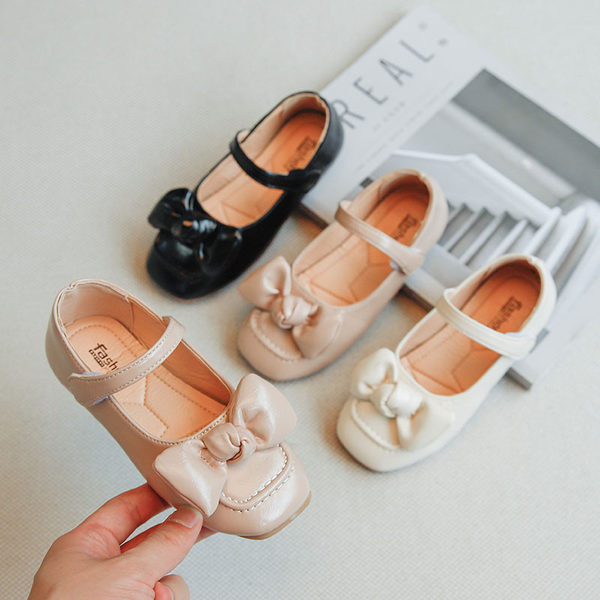 Παιδικά έκο δερμάτινα παπούτσια με  κορδέλα  για κορίτσια