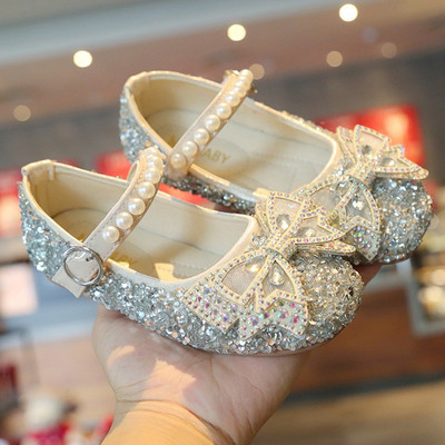 Laste stiilsed paelpärlite ja dekoratiivkividega kinnised kingad