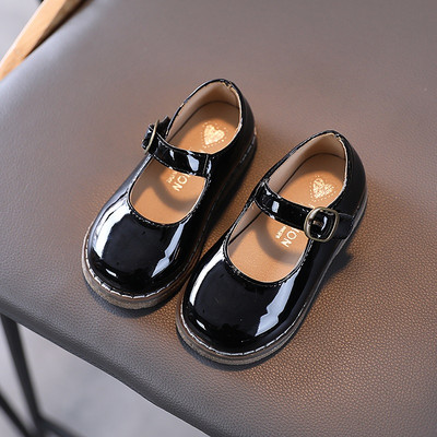 Παιδικά έκο δερμάτινα παπούτσια με αγκράφα και επίπεδη σόλα