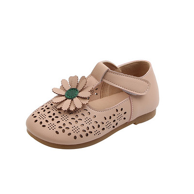 Παιδικά παπούτσια με επίπεδη σόλα και διακόσμηση λουλουδιών