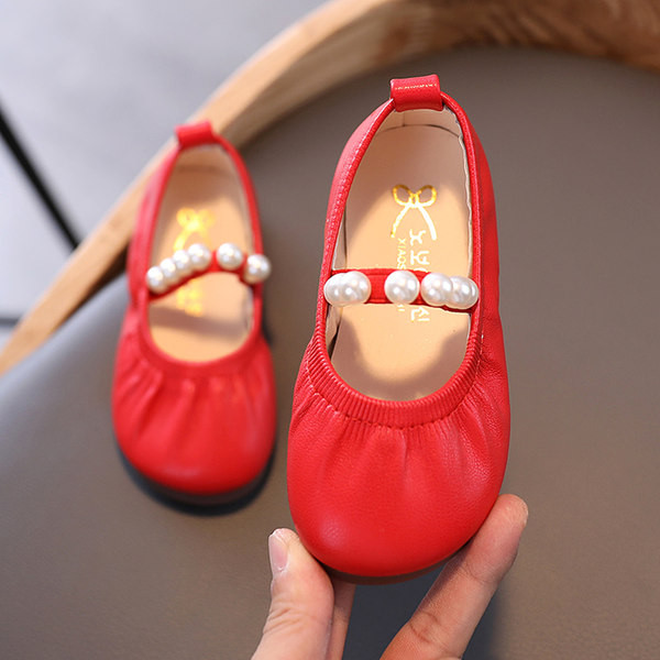 Bērnu apavi no eko ādas ar pērlēm - meitenēm