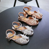 Laste vabaaja sandaalid pärlitega