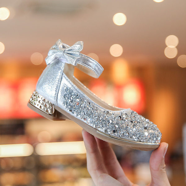 Ανοιξιάτικα γυαλιστερά παπούτσια για κορίτσια με κορδέλα