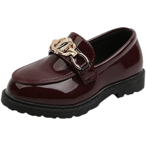 Meiteņu ādas apavi ar metāla elementu