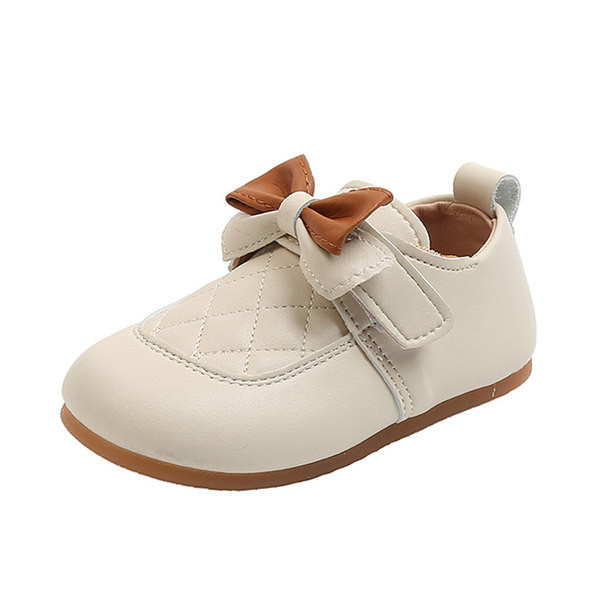 Ādas bērnu apavi ar lenti-meitenēm