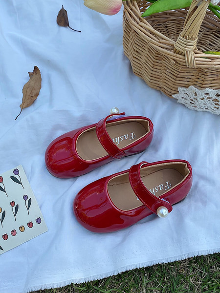 Dječje casual kožne cipele u crnoj i crvenoj boji