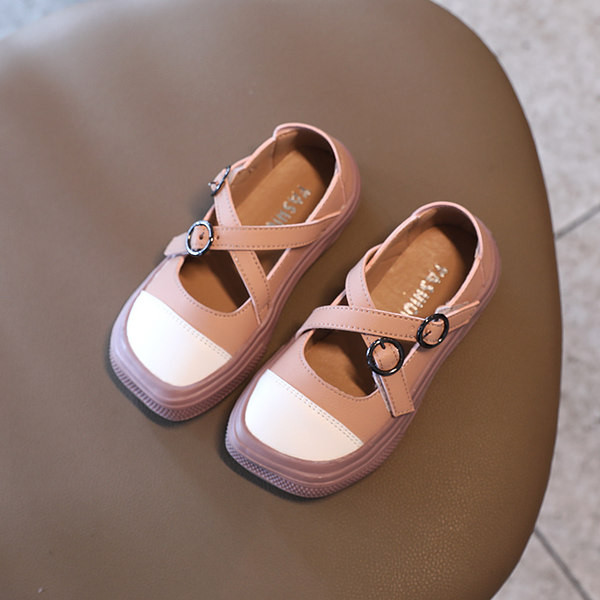 Ādas bērnu apavi ar sprādzēm - meitenēm